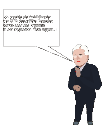 Herr Steinmeier ist optimistisch, dass er das Wahldesaster als Oppositionsf�hrer noch toppen kann!