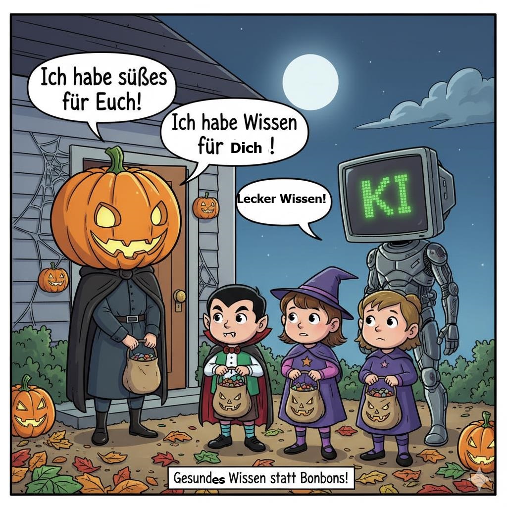 Geminibild mit wrtlicher Verbesserung zur Helloween