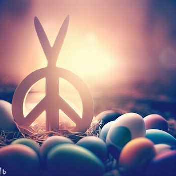 Ostereier mit Friedenszeichen