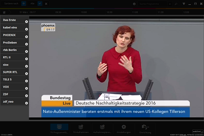 DVBLinkPlayer in Betrieb mit Favoritenliste