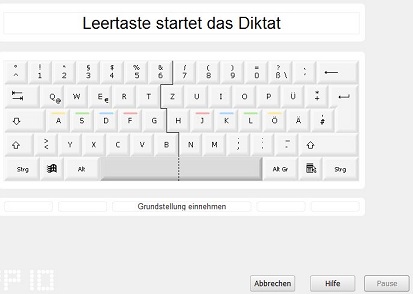 Tipp10 Useroberflche beim Schreibtraining mit virtueller Tastatur.