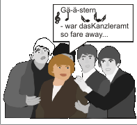 Zeichnung: Angela Merkel und beatles